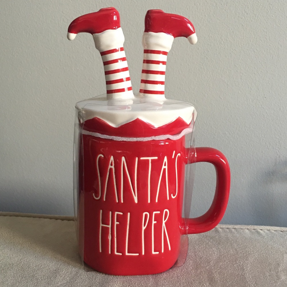 Rae Dunn Santa’s Helper Mug with Topper